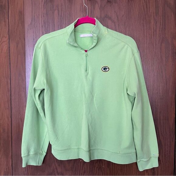 Greg Norman Green Packers Pullover Golf Top - Picture 3 of 10